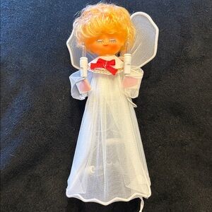 Vintage Angel Tree Topper With White Lights